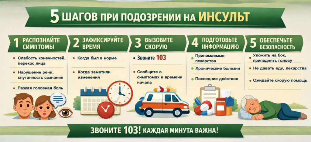 Чек-лист при подозрении на геморрагический или ишемический инсульт